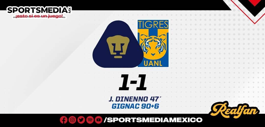 PUMAS Y TIGRES EMPATARON A UN GOL