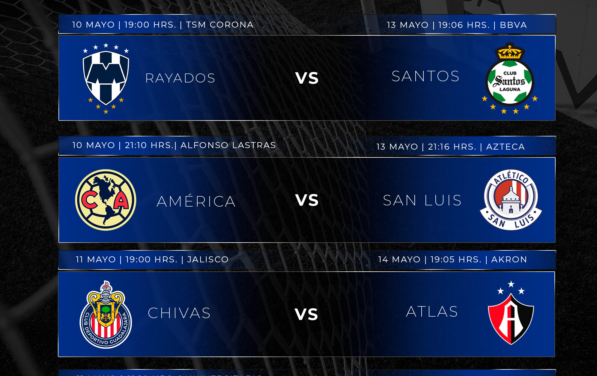 DEFINIDOS LOS HORARIOS DE LA LIGUILLA. SportsMedia