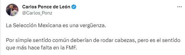 Carlos Ponce de León, otro de los críticos de la Selección