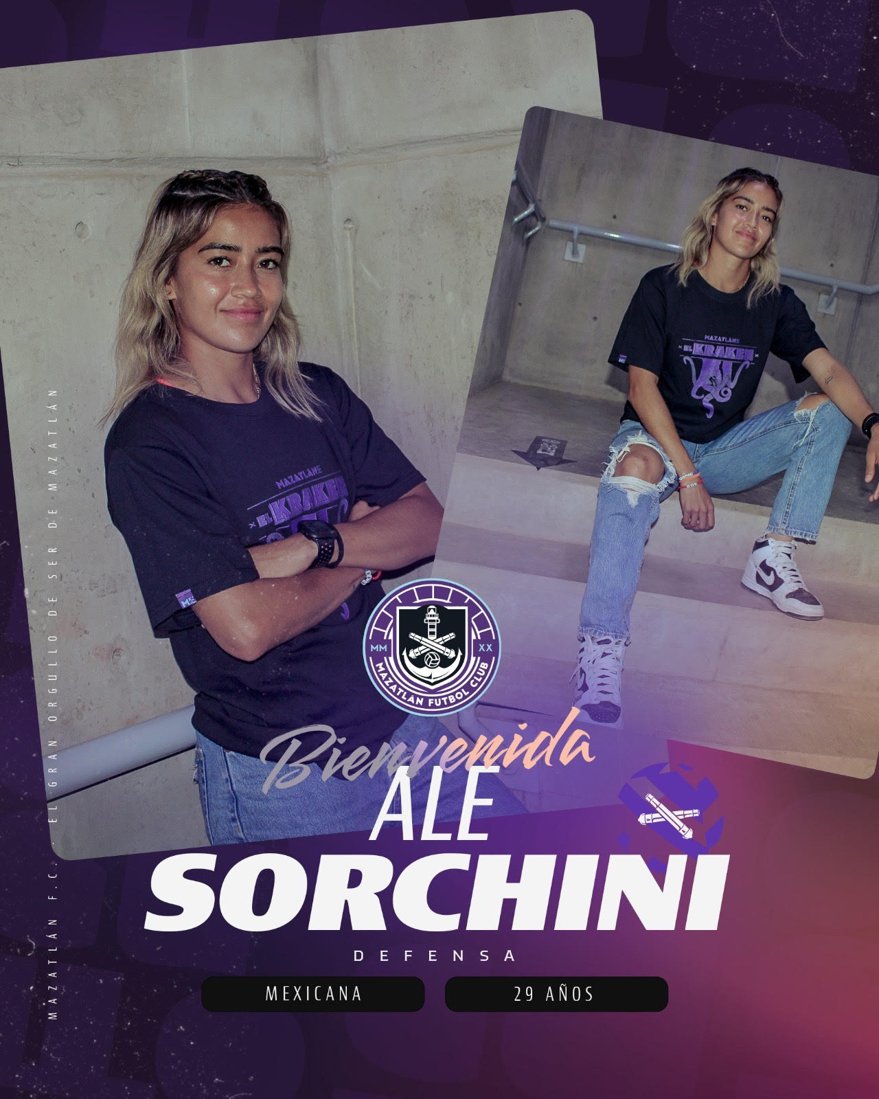 ALEJANDRA SORCHINI SE VISTE DE MORADO