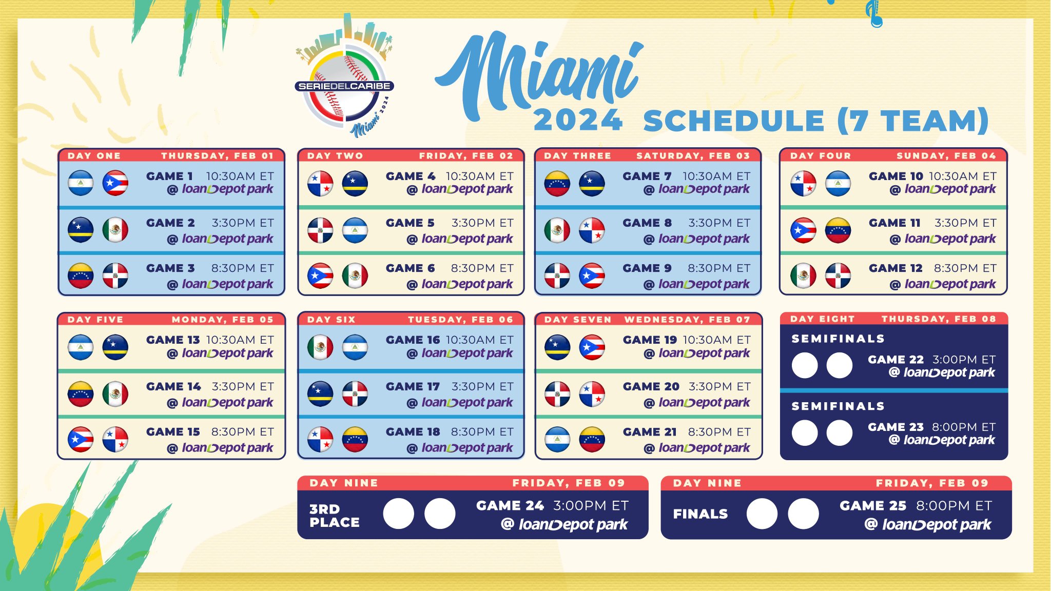 LISTO EL CALENDARIO DE LA SERIE DEL CARIBE 2024 SportsMedia