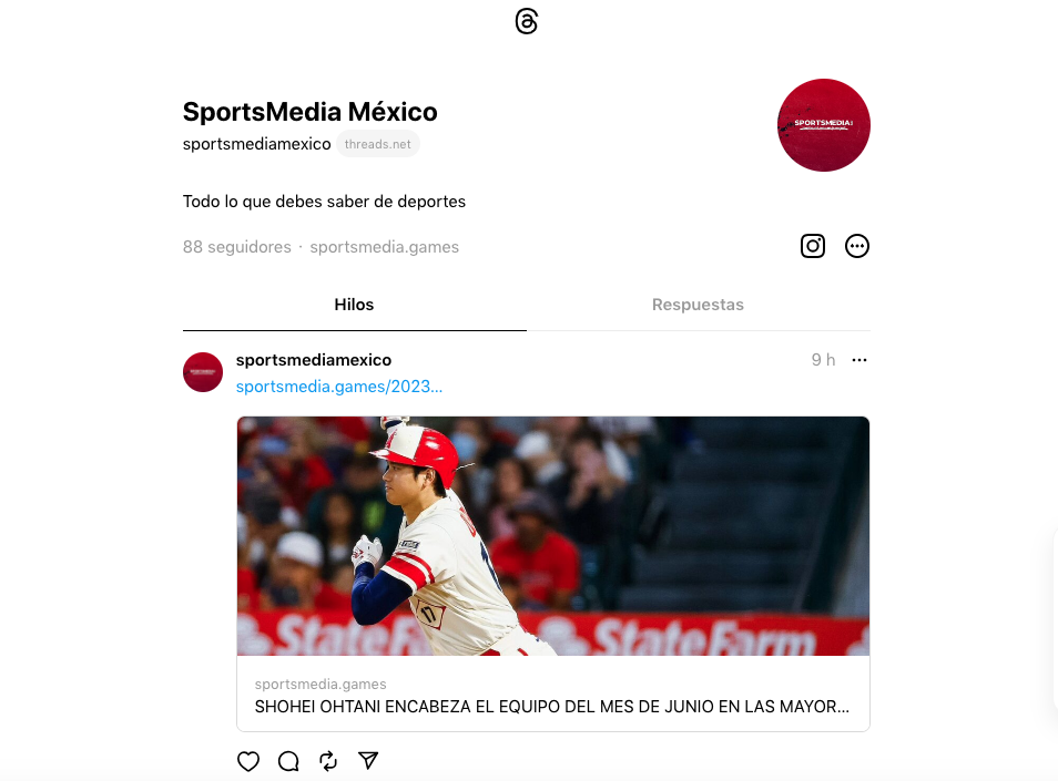 SPORTSMEDIA MX YA ESTÁ EN THREADS