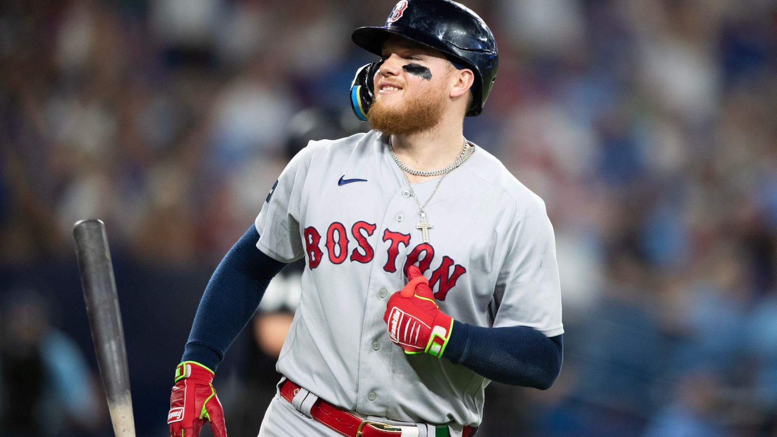 Alex Verdugo de los Dodgers, durante el partido de beisbol de los