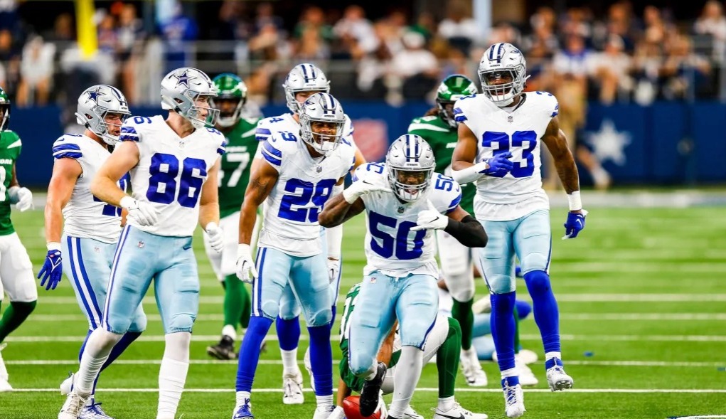 LOS DALLAS COWBOYS CELEBRAN ANTE LOS JETS