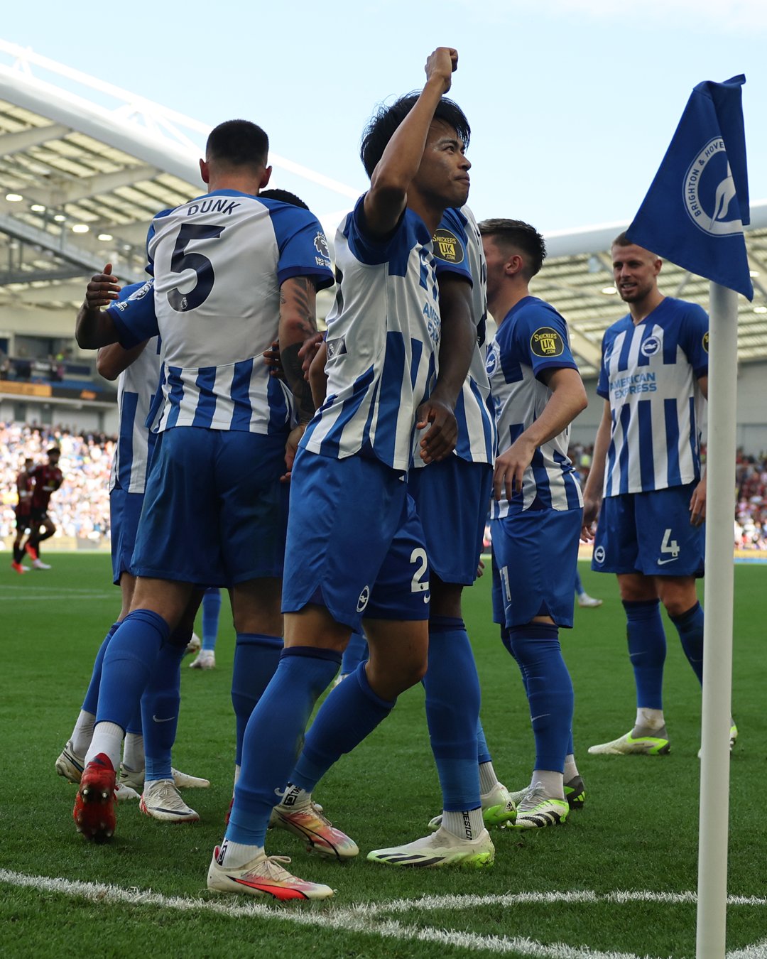 Brighton celebrando un gol