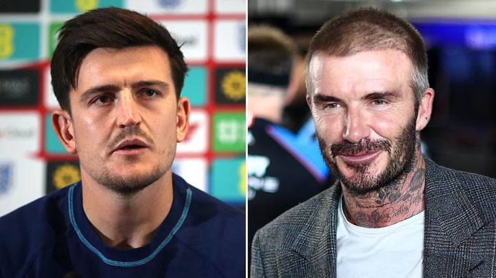 Harry Maguire y David Beckham