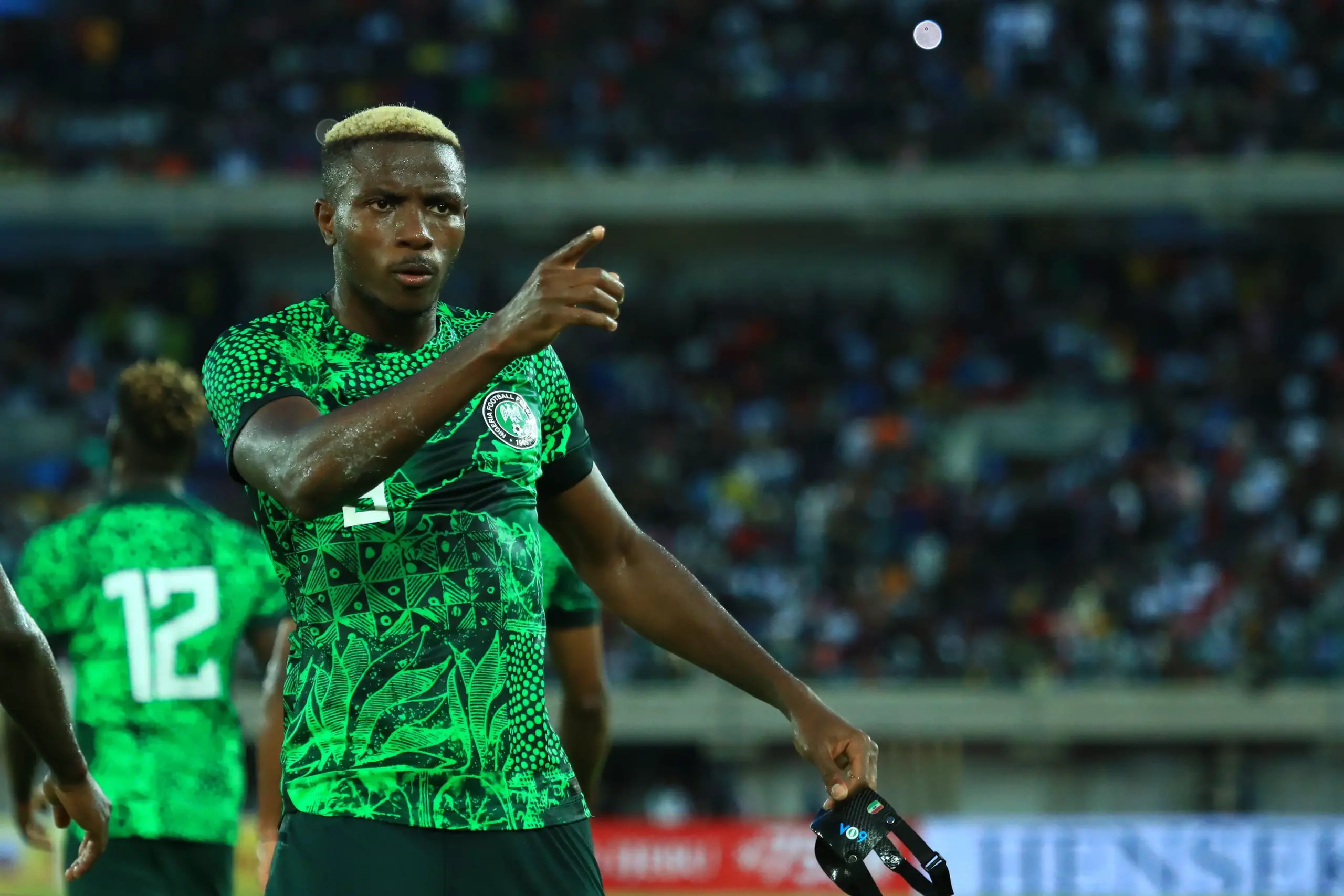 Osimhen festejando un gol con Nigeria