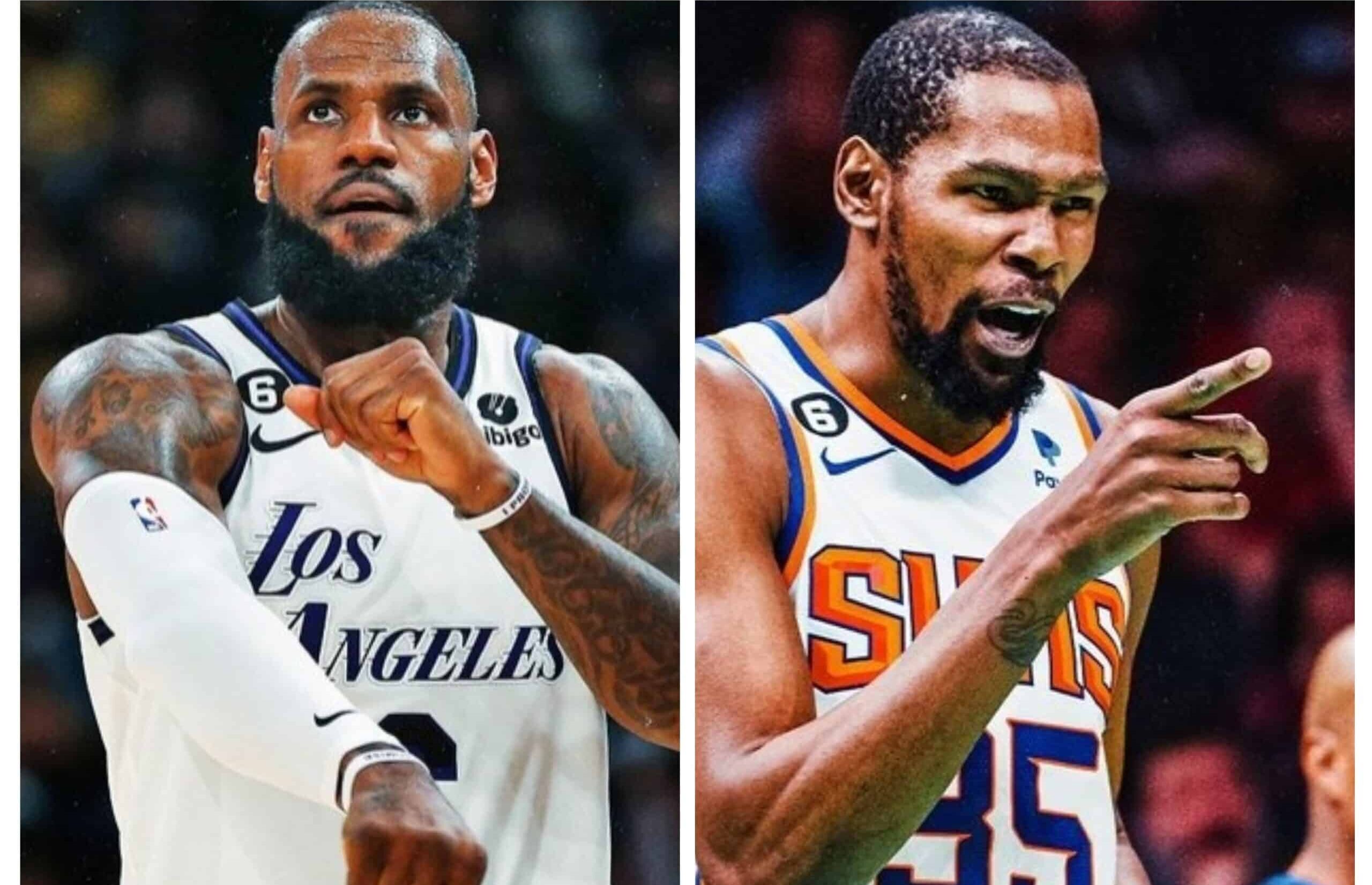 LEBRON JAMES (IZQUIERDA) Y KEVIN DURANT (DERECHA) DE LOS PHOENIX SUNS