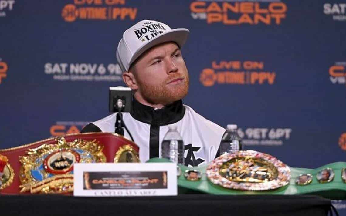 'Canelo' Álvarez en rueda de prensa de su pasada pelea.