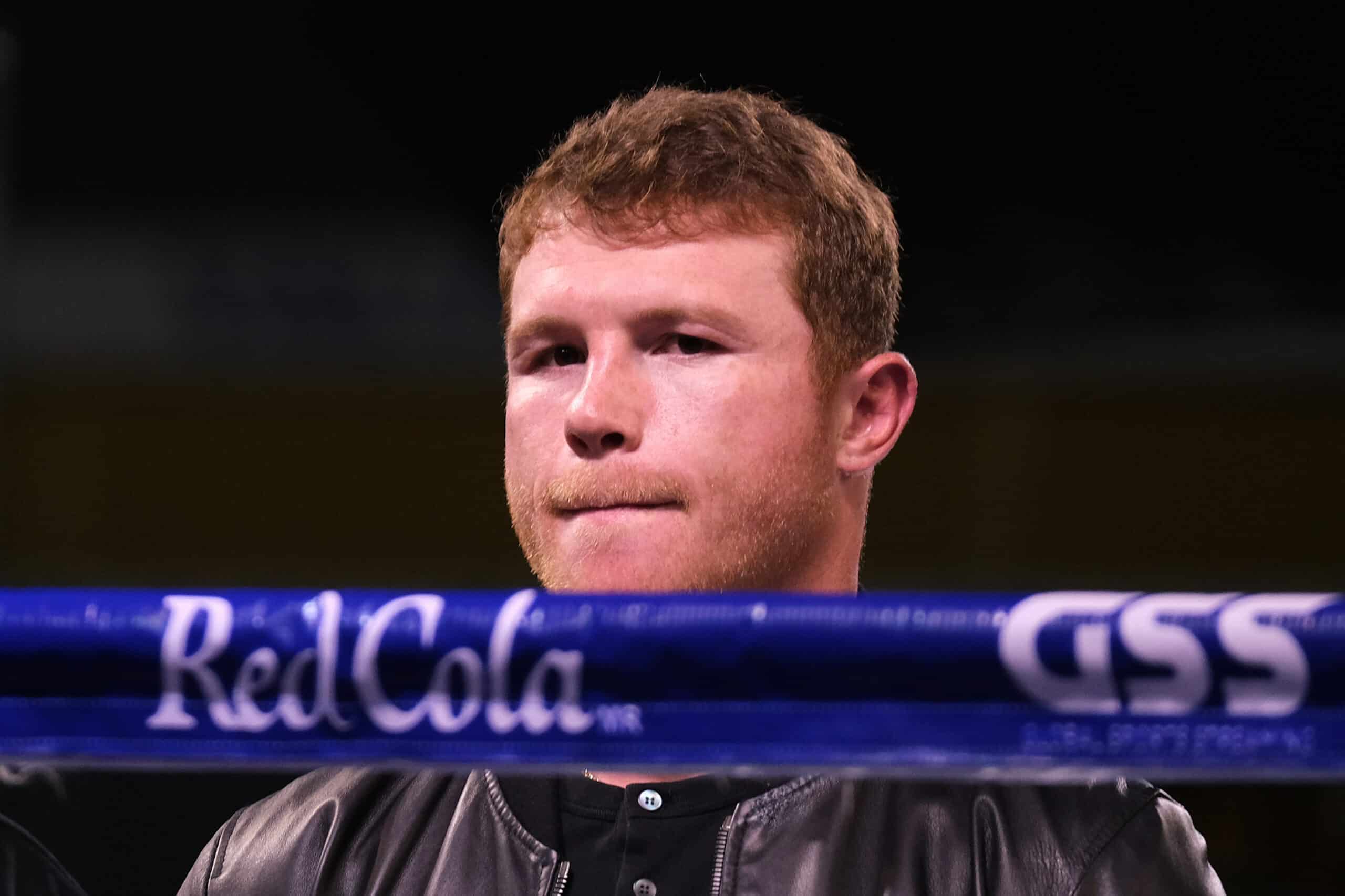 'Canelo' Álvarez observando una pelea de exhibición en Jalisco.