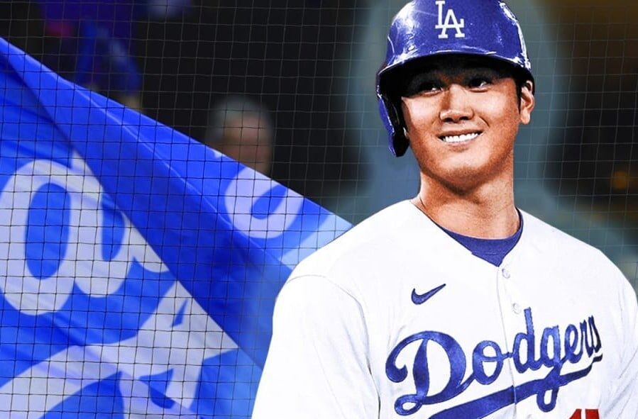 FOTOGRAFÍA EDITADA DE SHOHEI OHTANI COMO UN DODGER