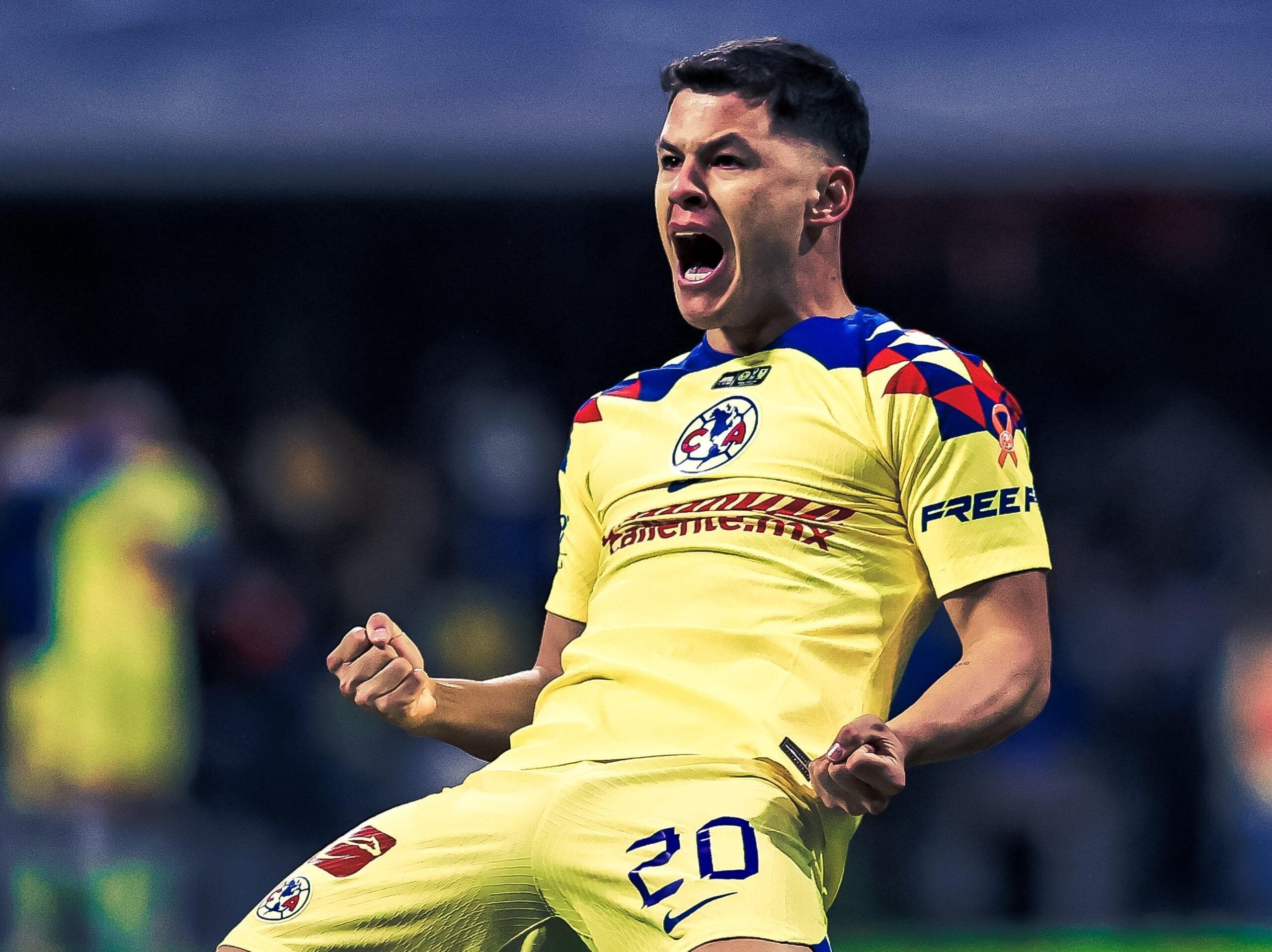 Richard Sánchez celebra el segundo gol del América en la final.