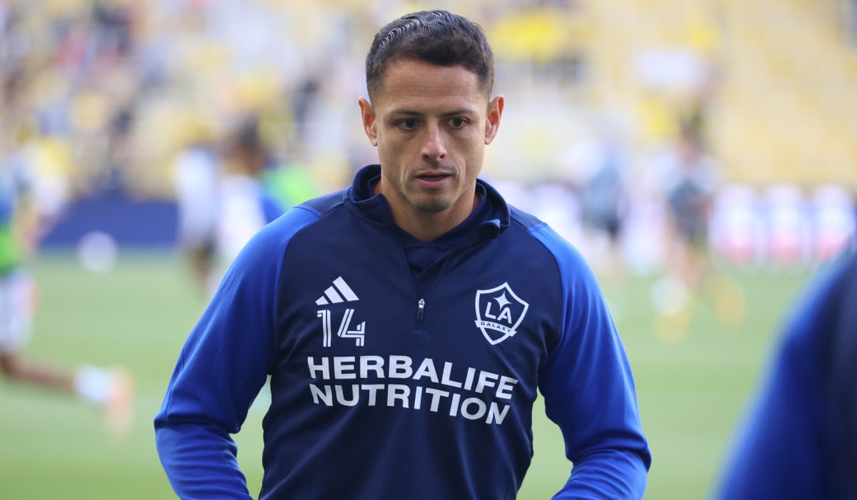 'Chicharito' Hernández en entrenamiento del LA Galaxy.