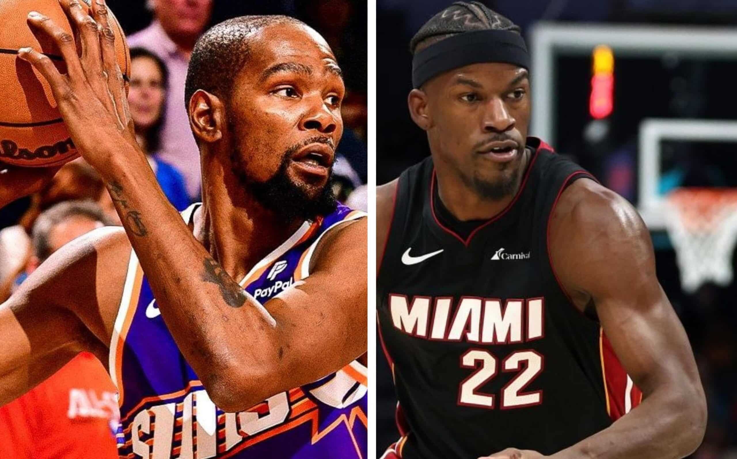 DURANT DE SUNS A LA IZQUIERDA Y BUTLER DEL HEAT A LA DERECHA