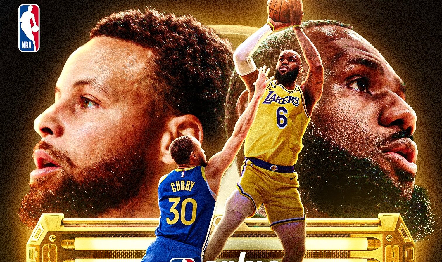 PÓSTER DE LA NBA DEL PARTIDO WARRIORS VS LAKERS