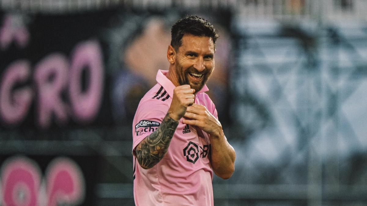 Lionel Messi festeja gol con el Inter Miami.