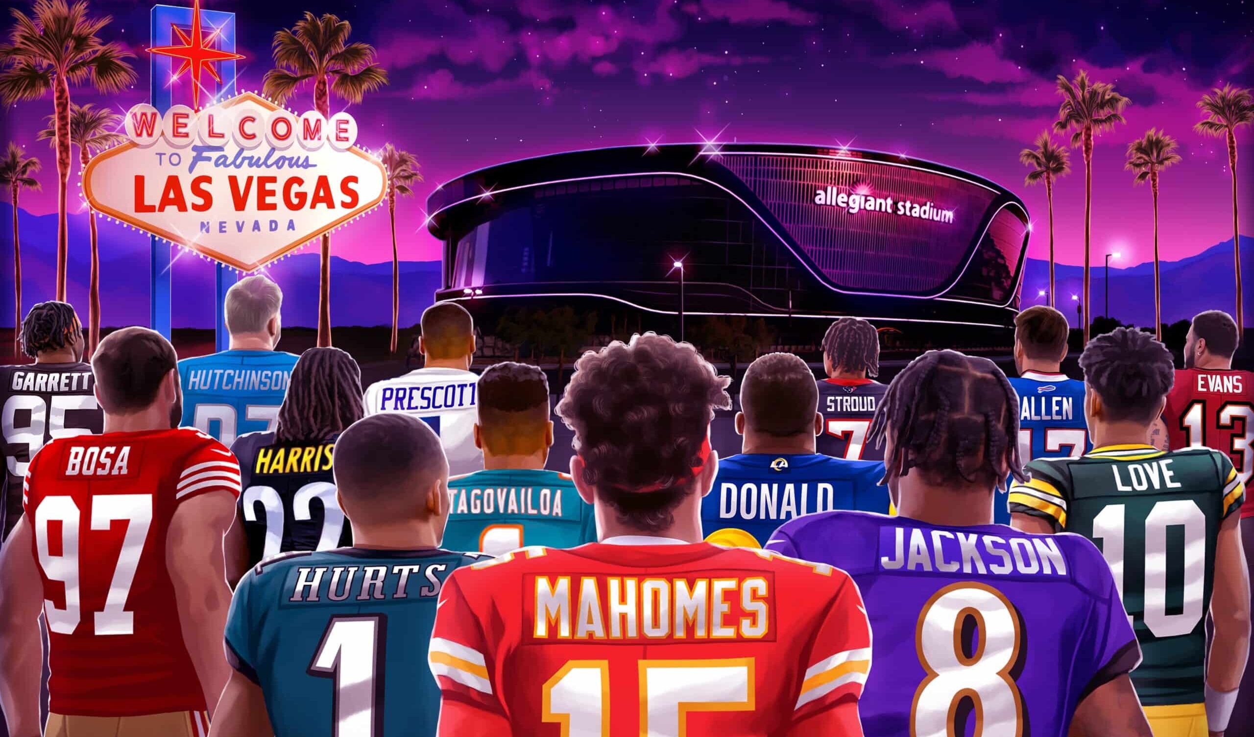 PÓSTER DE LA NFL DE LOS EQUIPOS RUMBO AL SUPER BOWL