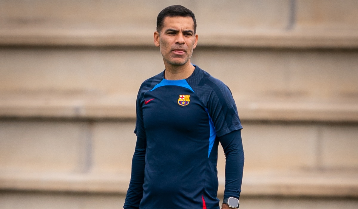 Rafael Márquez en entrenamiento con el Barcelona B.