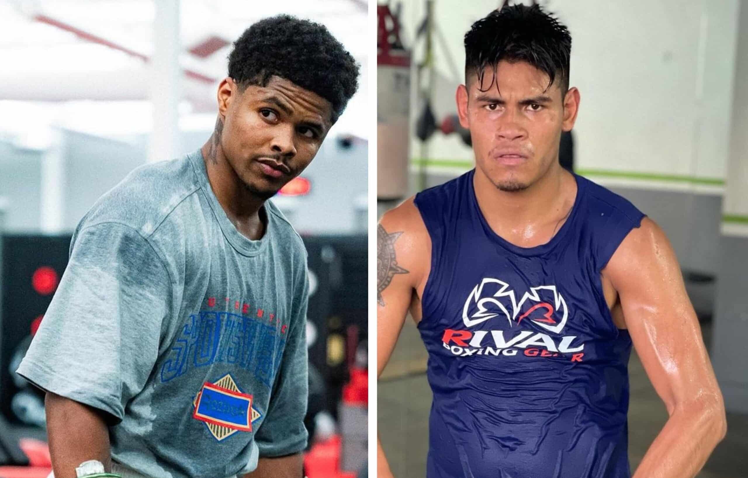 SHAKUR STEVENSON A LA IZQUIERDA Y VAQUERO NAVARRETE A LA DERECHA