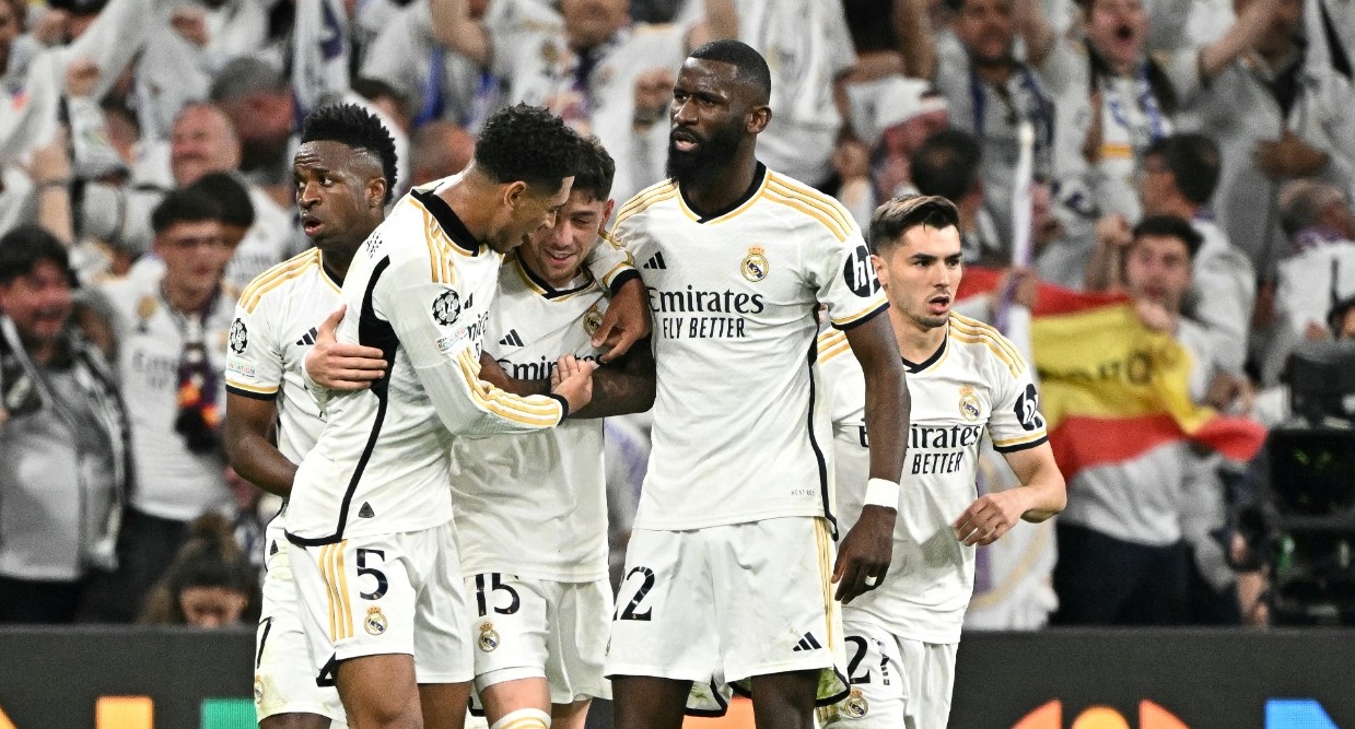 Jugadores del Real Madrid en juego de ida de Cuartos de Final de Champions.