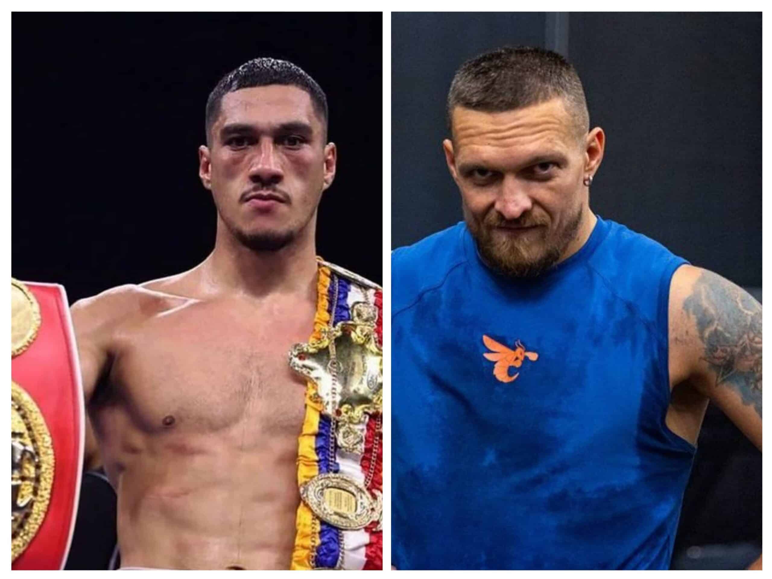 JAI OPETAIA A LA IZQUIERDA Y OLEKSANDR USYK A LA DERECHA