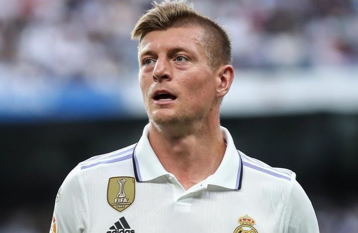 Toni Kroos en partido con el Real Madrid este 2024.