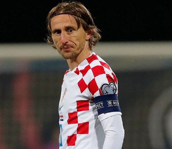 Luka Modric en partido con la selección de Croacia.