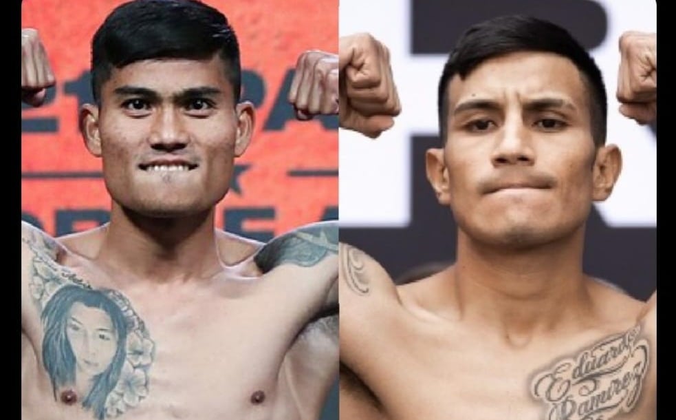 'Zurdito' Ramírez amarra tiro en contra de un peleador filipino.