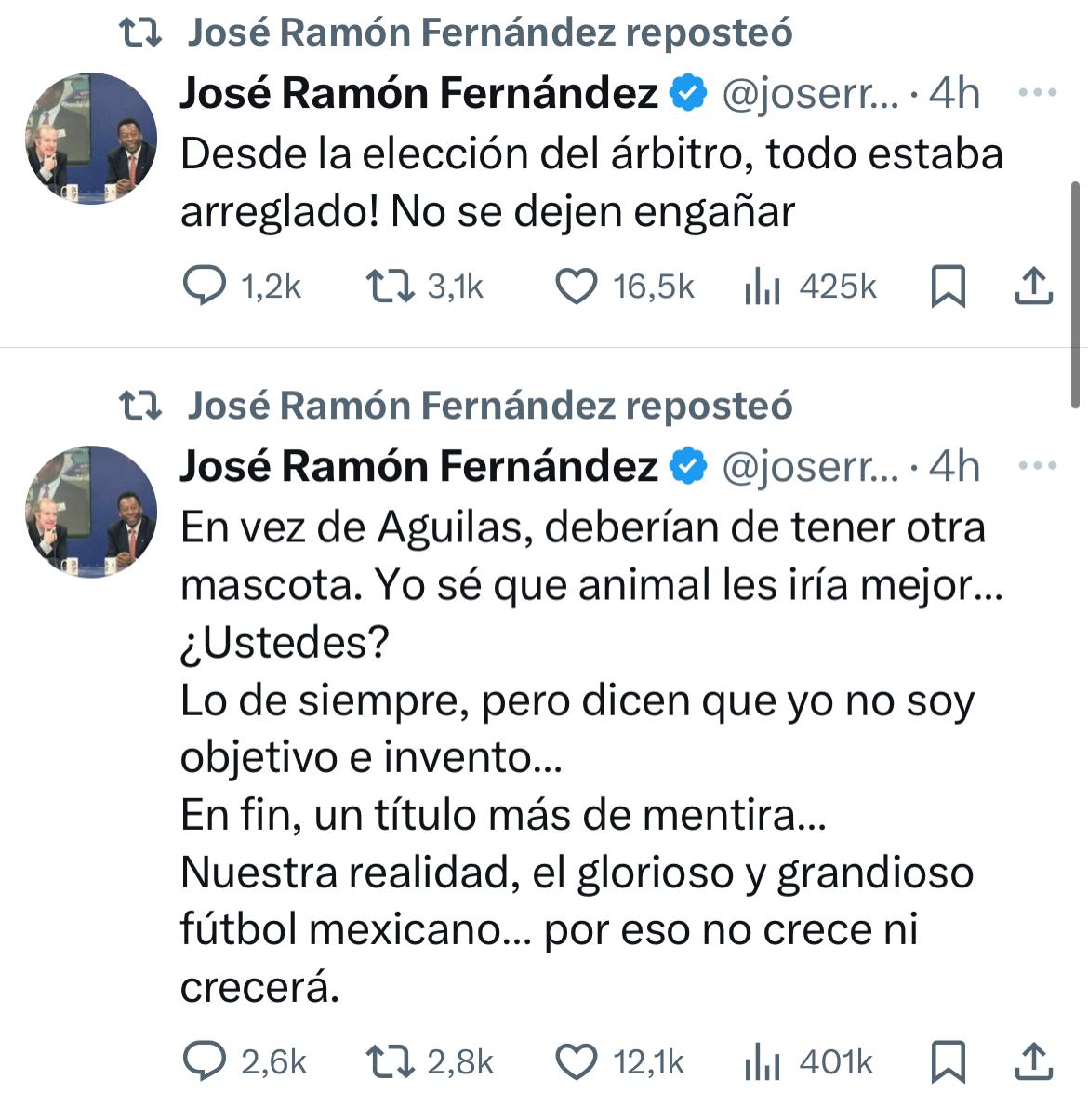 José Ramón Fernández tunde con todo al Club América.