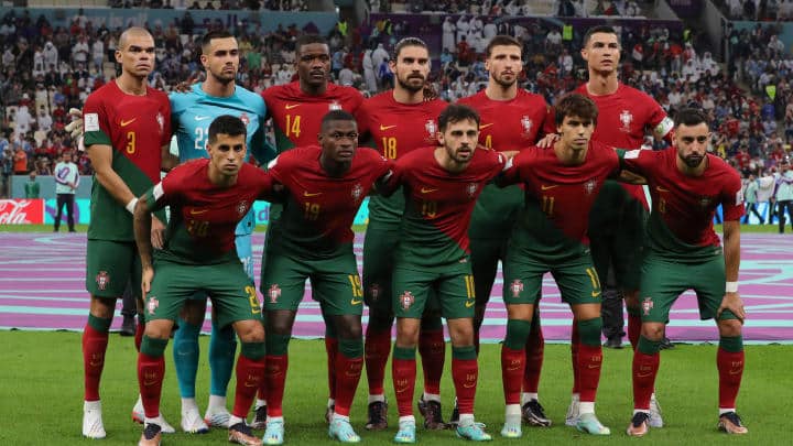 Selección de Portugal previo al juego amistoso ante Luxemburgo.