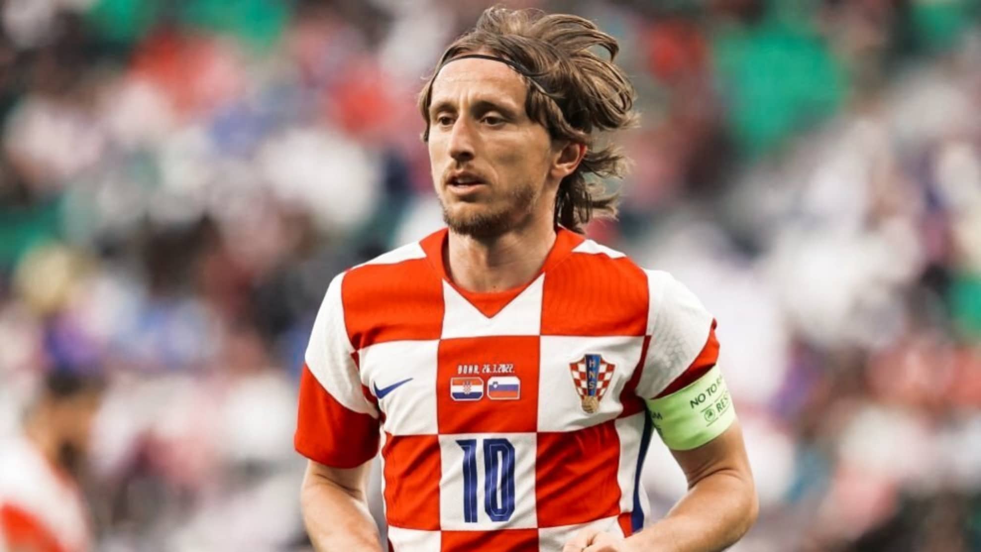 Luka Modric en partido amistoso con la selección de Croacia.