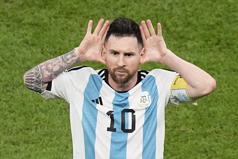Lionel Messi en partido con la selección de Argentina.