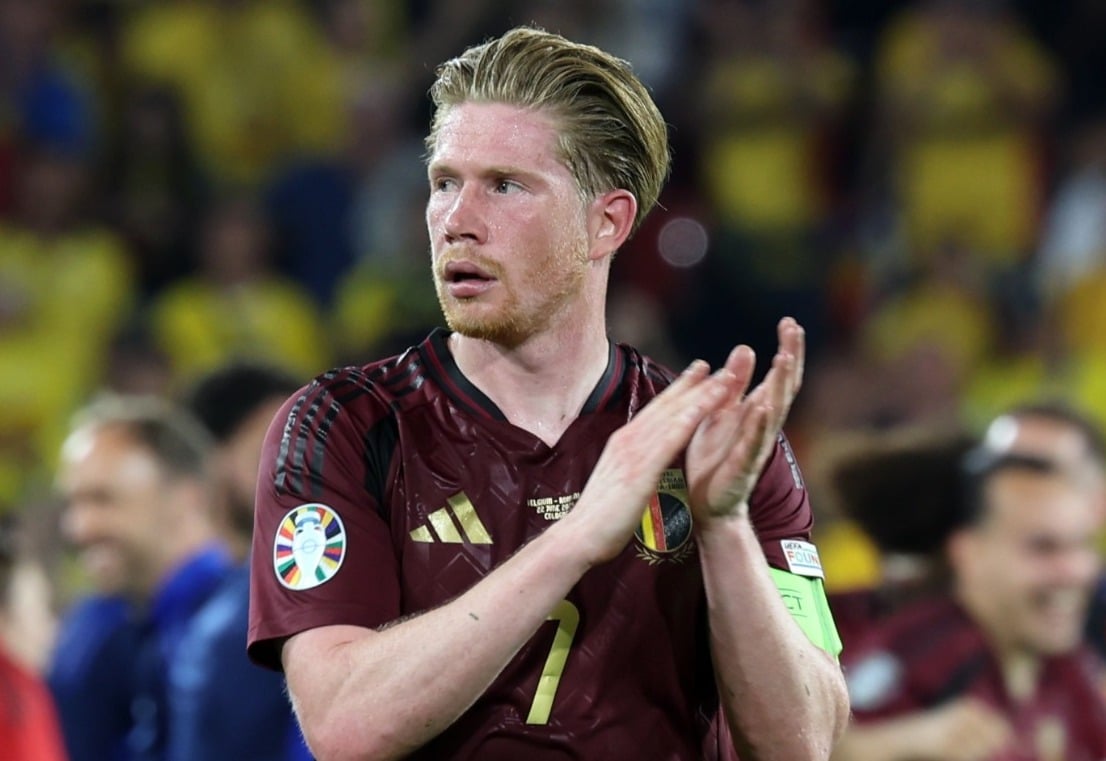 Kevin De Bruyne en partido de la fecha dos de la fase de grupos de la Euro.