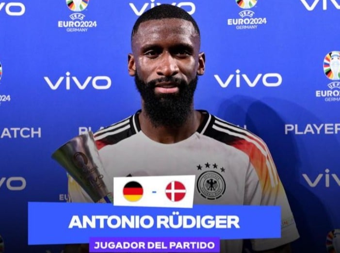 Antonio Rüdiger fue el jugador más valioso del partido.
