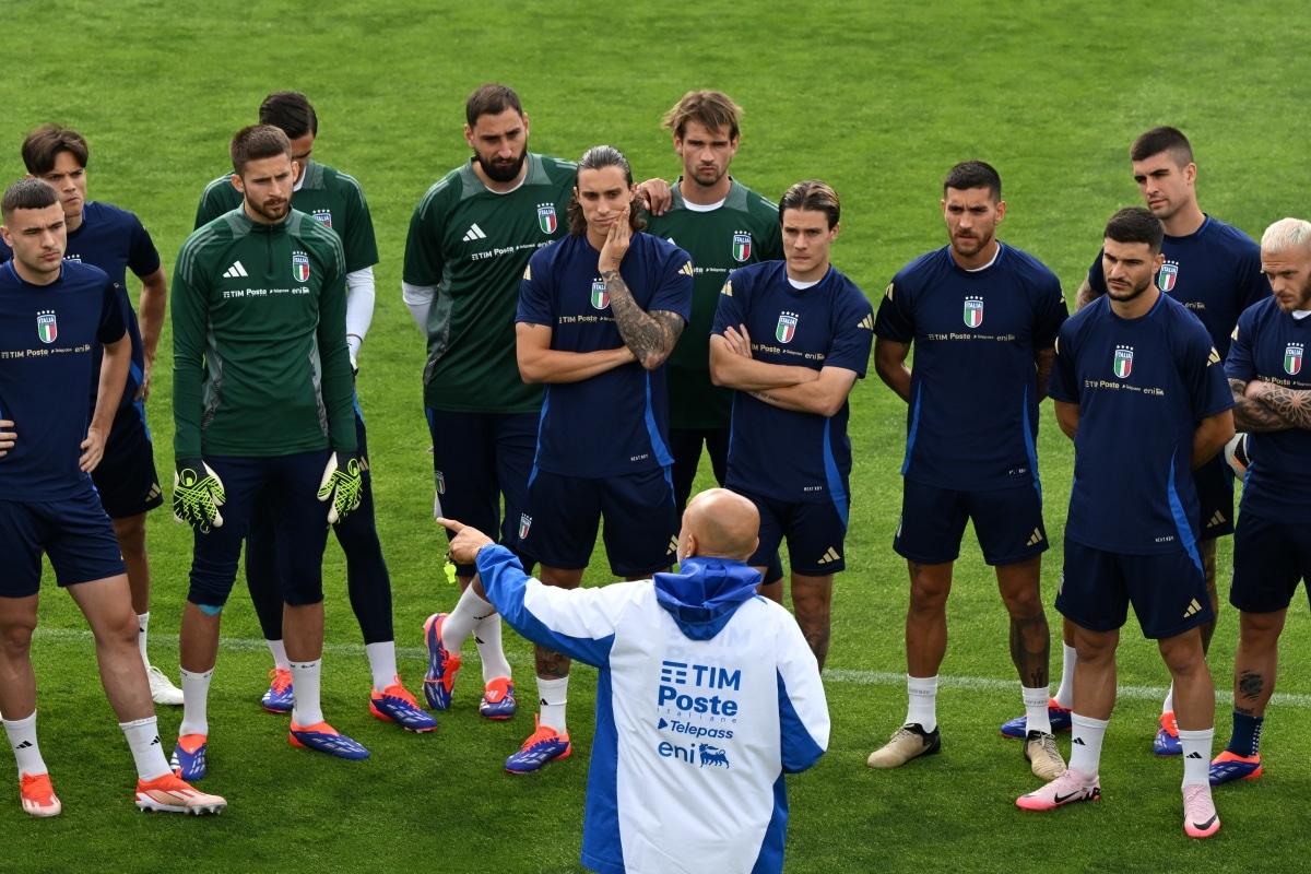 Italia en entrenamiento previo a su debut en la Eurocopa 2024.
