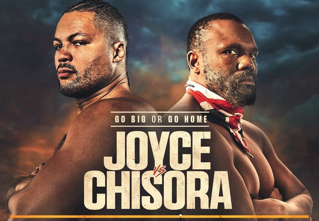 FLYER DE LA PELEA ENTRE JOE JOYCE Y DEREK CHISORA DEL 27 DE JULIO PRÓXIMO EN LONDRES