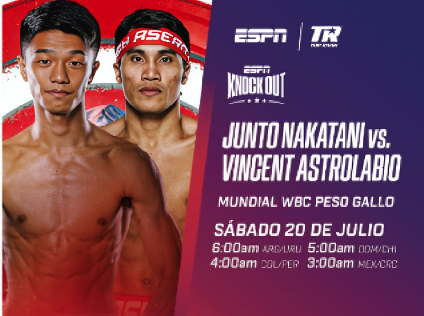 FLYER DE LA PELEA ENTRE JUNTO NAKATANI Y VINCENT ASTROLABIO 