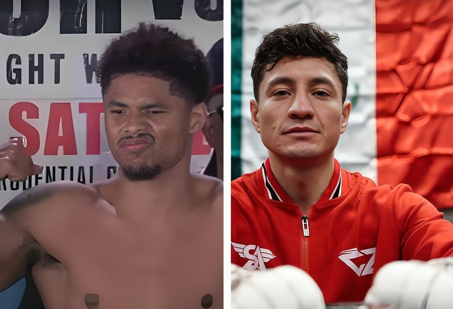 SHAKUR STEVENSON A LA IZQUIERDA Y WILLIAM ZEPEDA A LA DERECHA