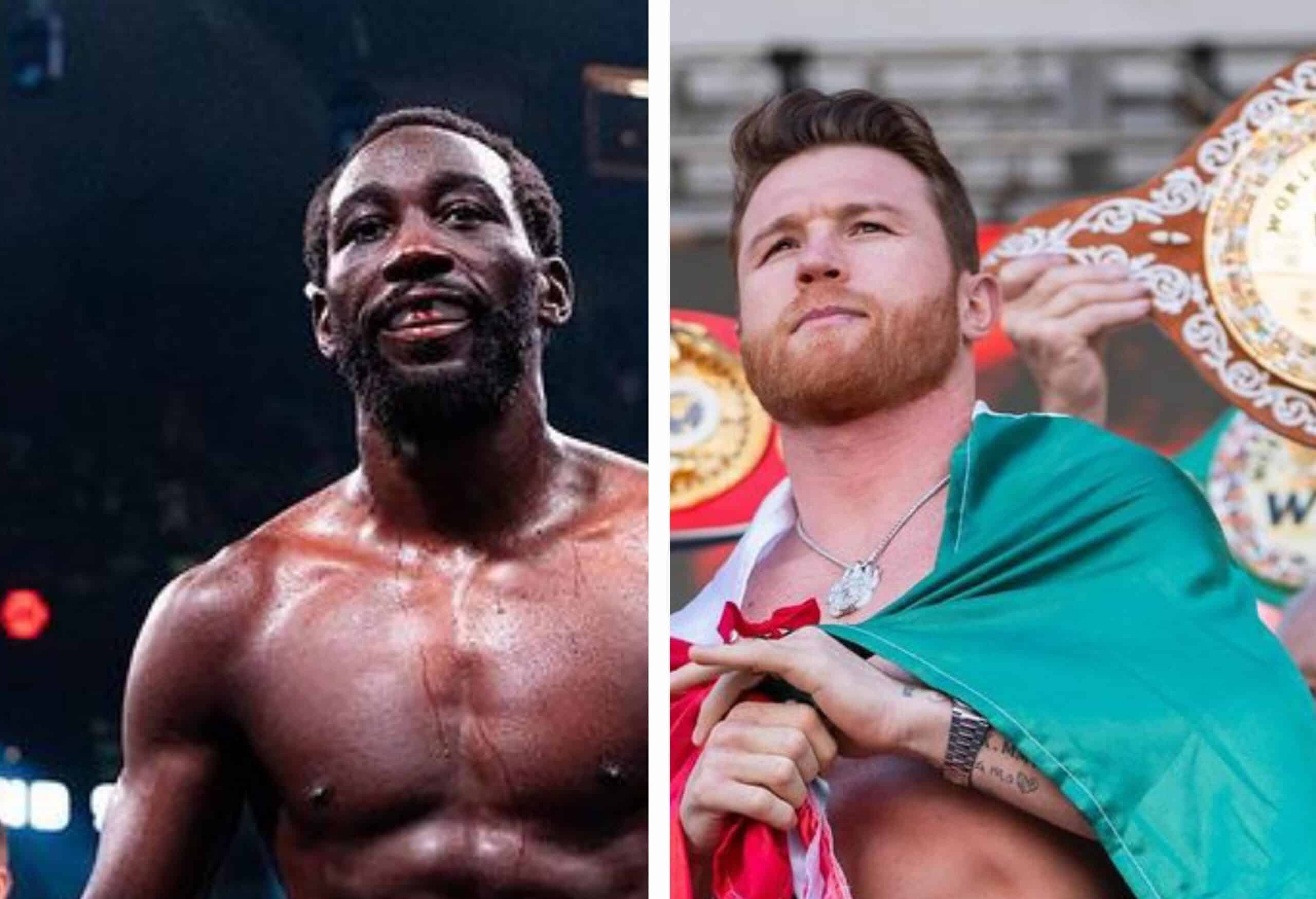 TERENCE CRAWFORD A LA IZQUIERDA Y CANELO ÁLVAREZ A LA DERECHA