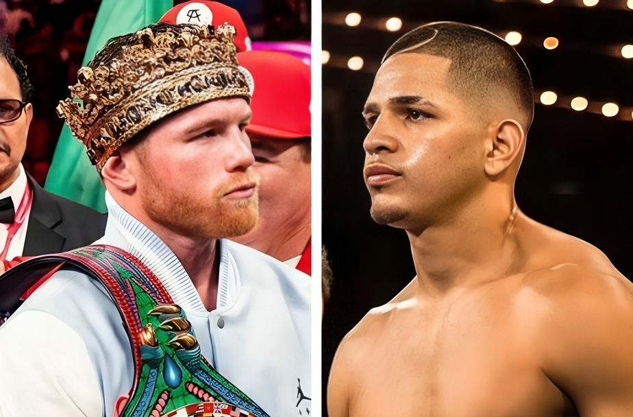 CANELO ÁLVAREZ A LA IZQUIERDA Y EDGAR BERLANGA A LA IZQUIERDA