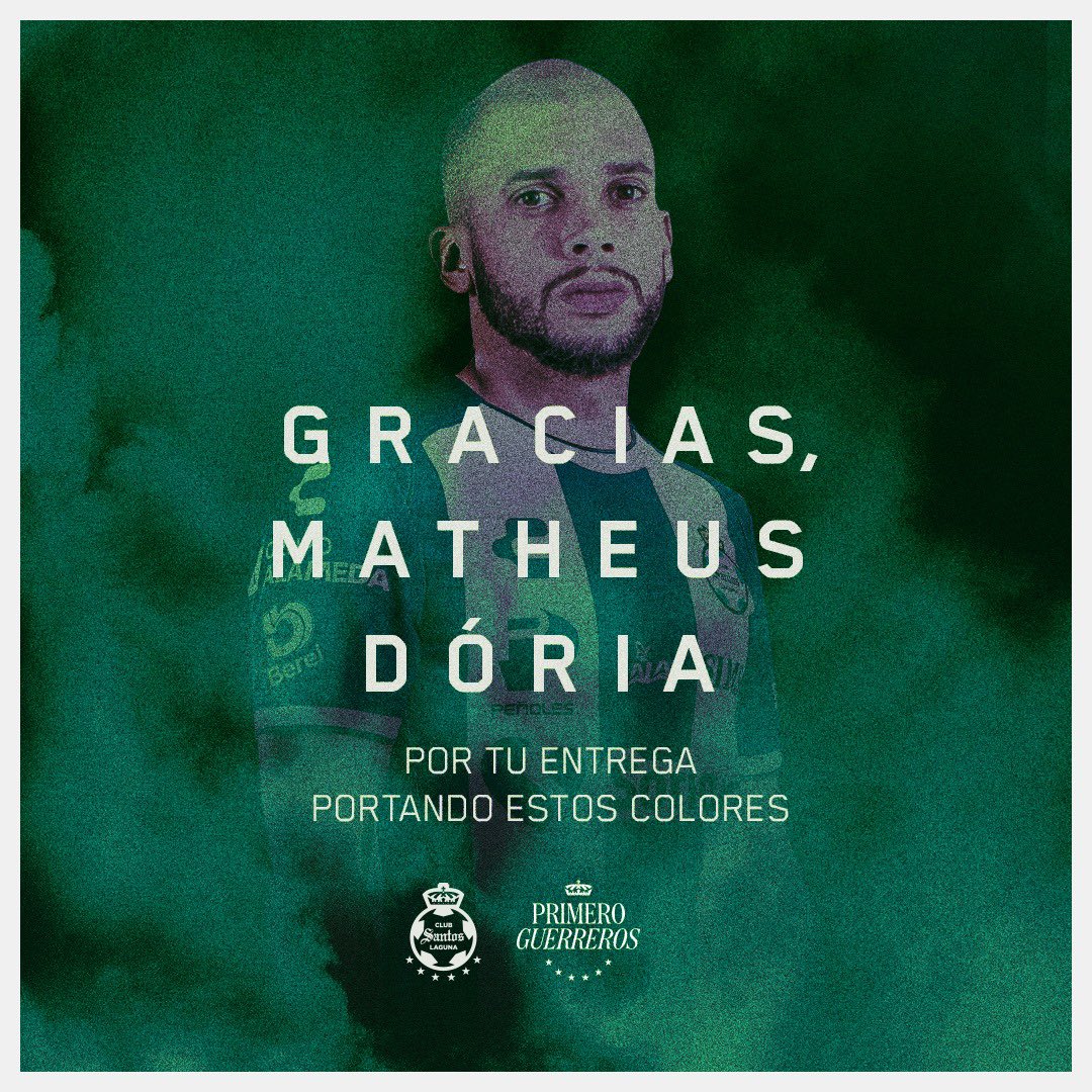 Santos Laguna se despide de Doria en redes sociales.