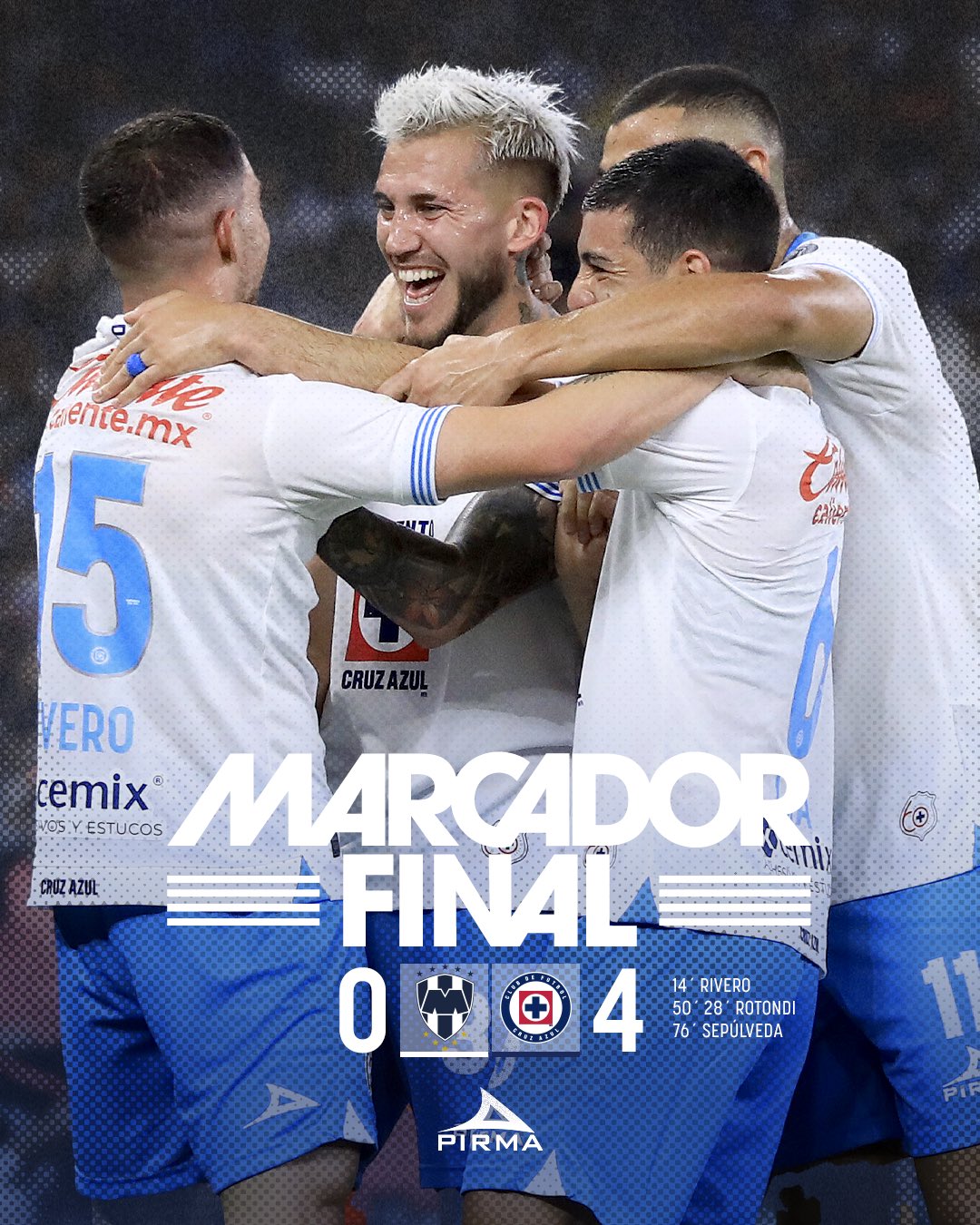 Cruz Azul se impuso 4-0 ante Rayados de Monterrey.