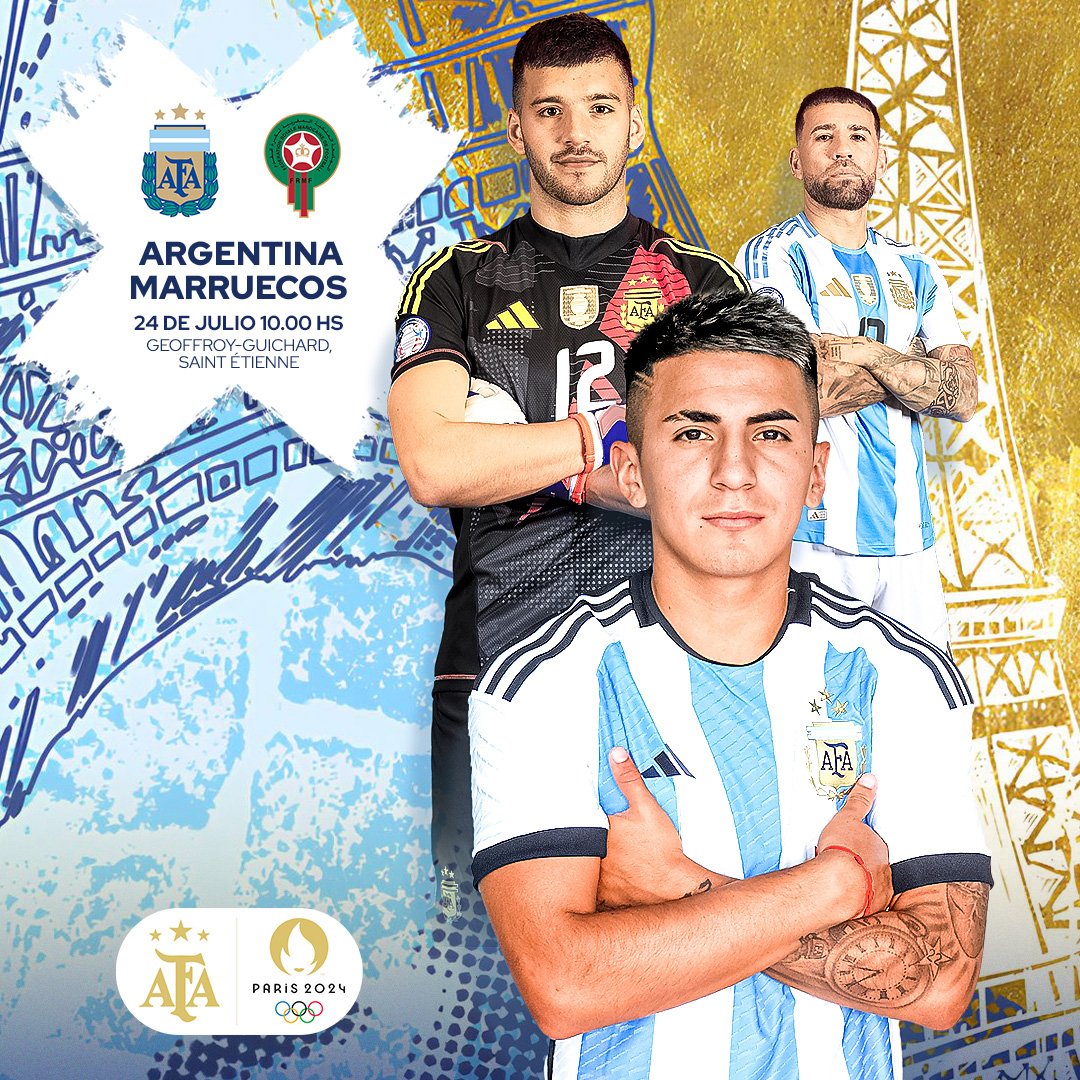 Argentina debuta este día ante Marruecos en JO 2024.