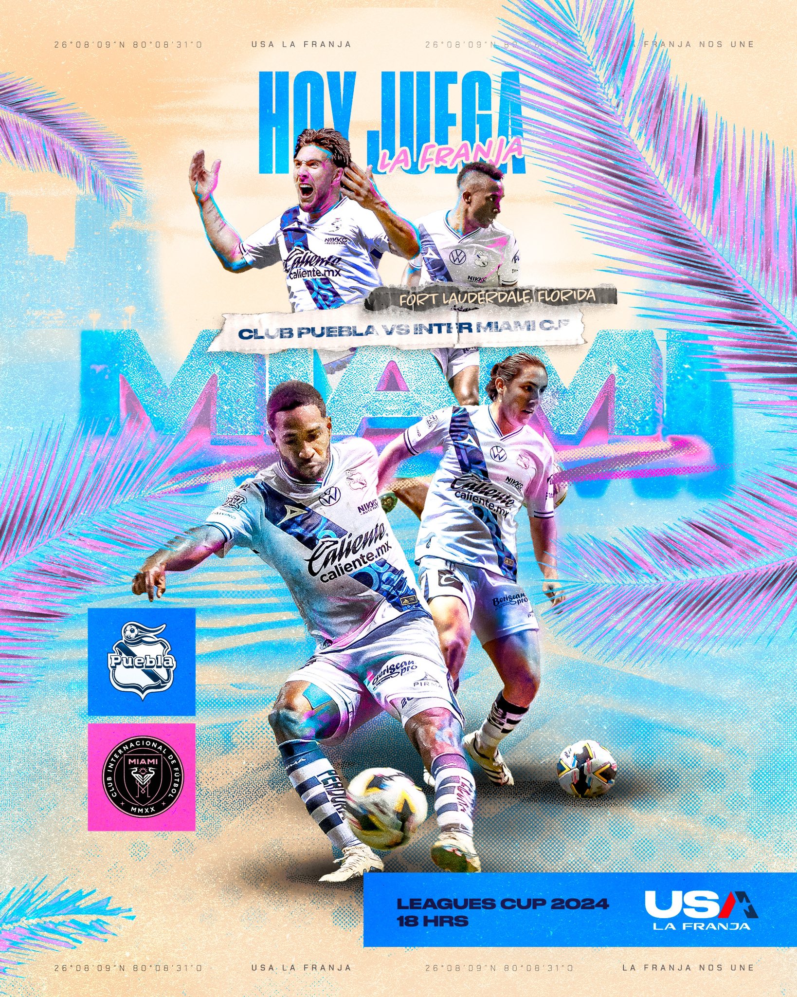 La Franja del Puebla juega este sábado ante el Inter Miami.