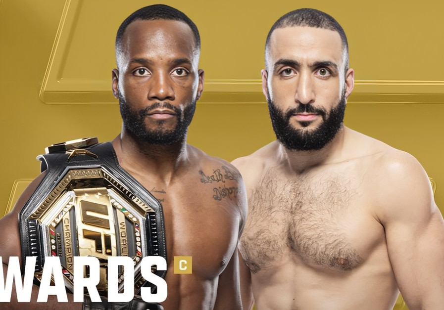 LEON EDWARDS A LA IZQUIERDA Y BELAL MUHAMMAD A LA DERECHA