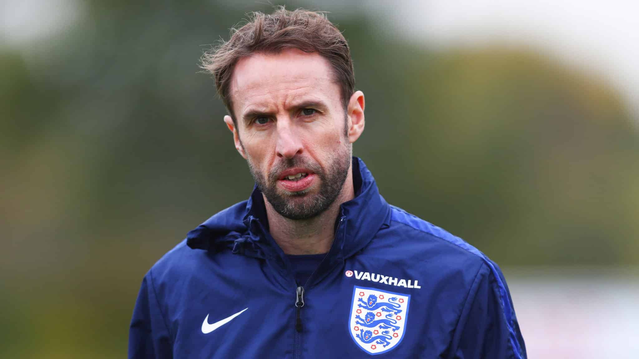 Gareth Southgate en entrenamiento de Inglaterra.