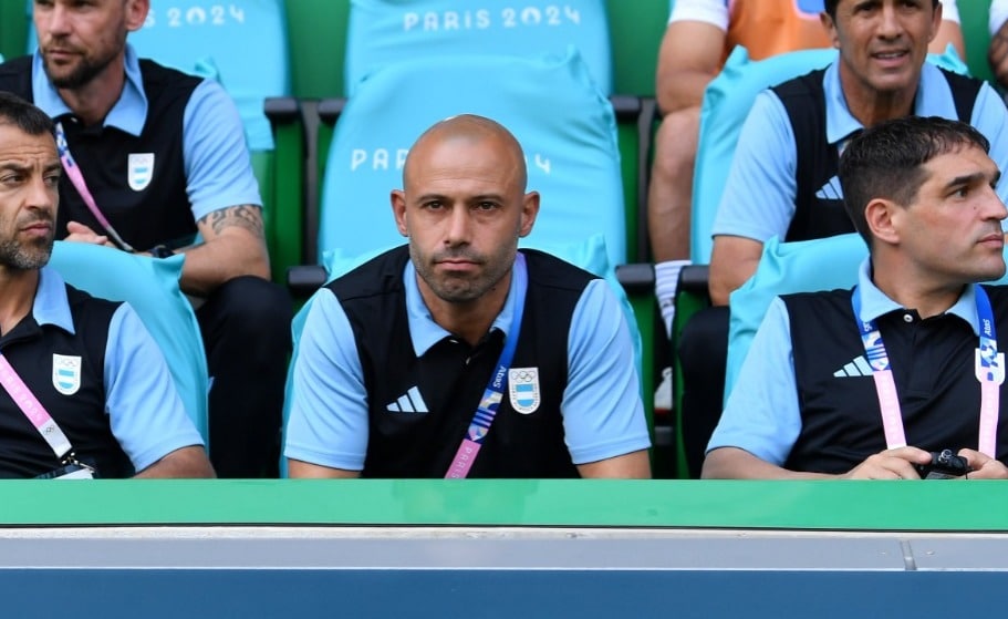 Javier Mascherano en pleno partido en juegos Olímpicos 2024.