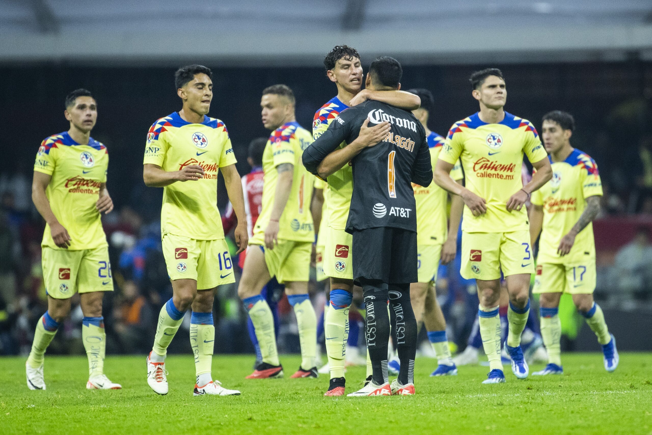 Jugadores del Club América en la primera jornada del AP2024.