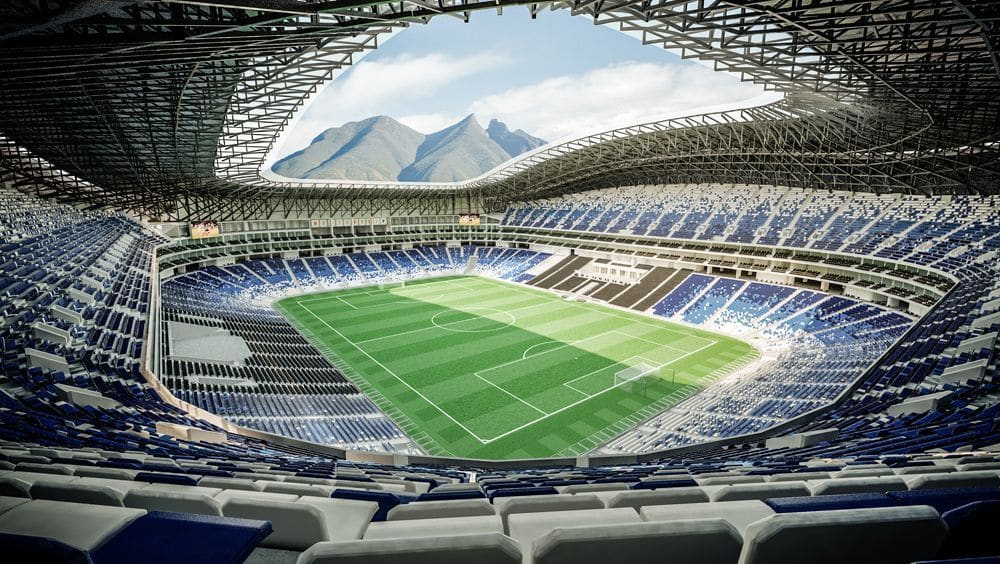 El estadio BBVA Bancomer, casa de Rayados de Monterrey.