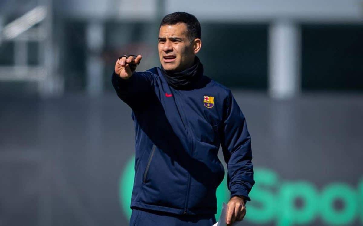 Rafael Márquez en entrenamiento del Barcelona B.